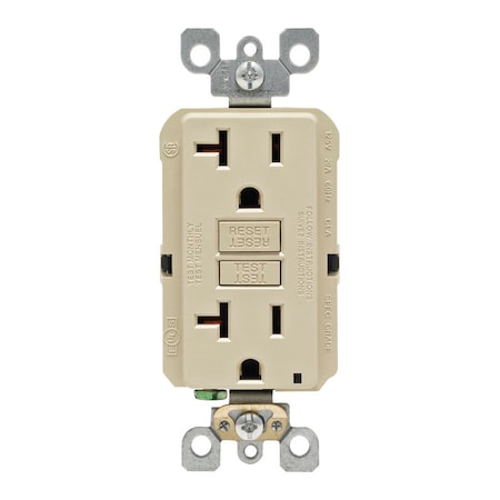 LEVITON GFCI OUTLET 20A IVORY GFNT2-0KI